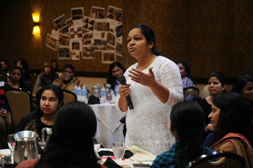 person speaking clearly to audience